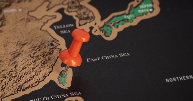 写真：台湾周辺の世界地図