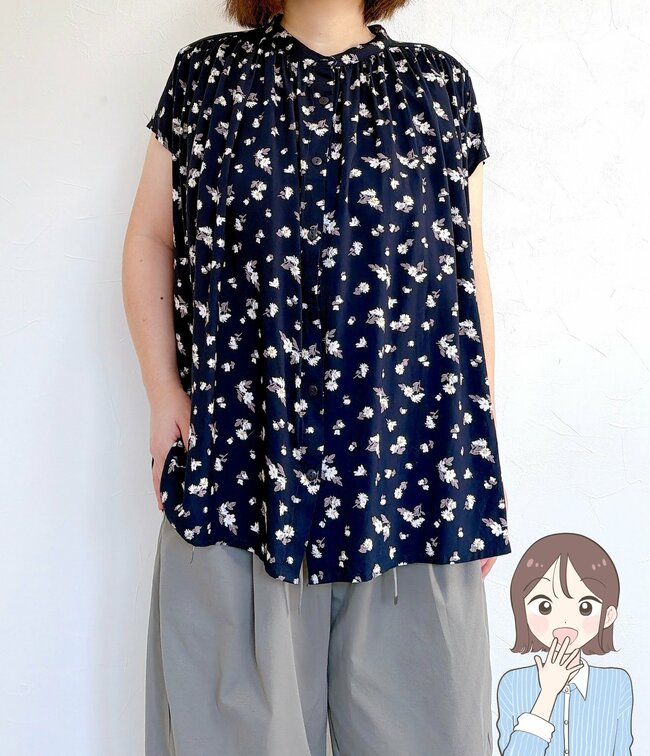 【しまむら】ふんわりシルエットが可愛い！1419円の「お尻まで隠せるブラウス」が細見えしてオシャレ！《購入レビュー》
