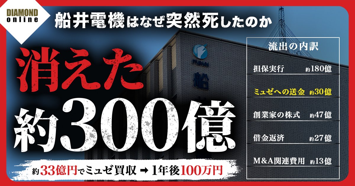 【“ミュゼ”と消えた300億円の真相】ソニーとも肩を並べた名門・船井電機はなぜ“社喰い”に遭ったのか
