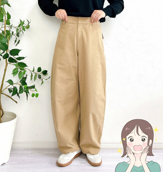 「この形を探してました！」「休日ほぼ履いてます」GUの“絶賛ゆったりパンツ”丸みのあるシルエットが可愛い！「スッキリ見えて大正解でした」
