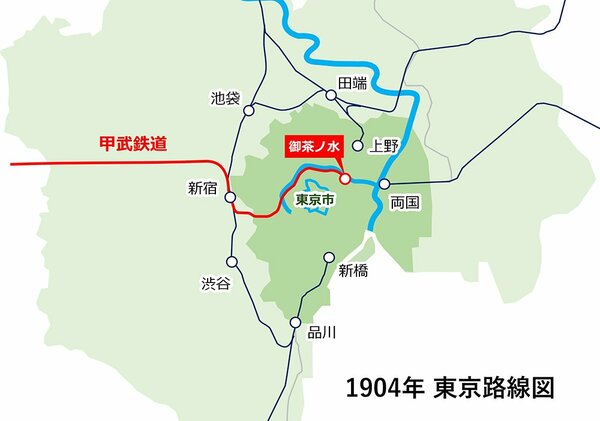 1904年東京路線図