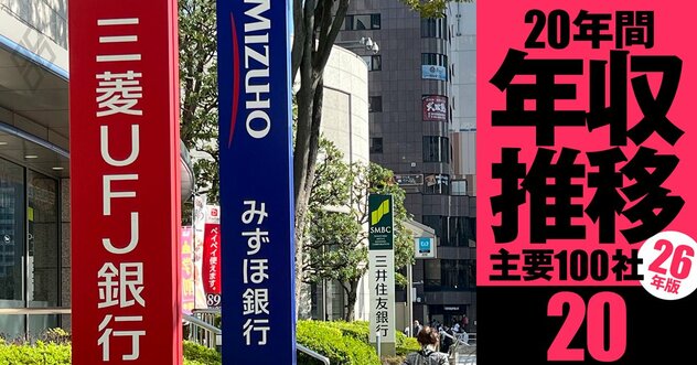 【三菱UFJ・三井住友FG・みずほ・三井住友トラスト・りそな】年収の浮沈で「損をした世代」は？MUFG・三井住友はOB優位、残る3社は現役が勝ち組《20年間の年収推移を5世代別に独自試算・2026年版》