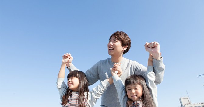 朝日を浴びる