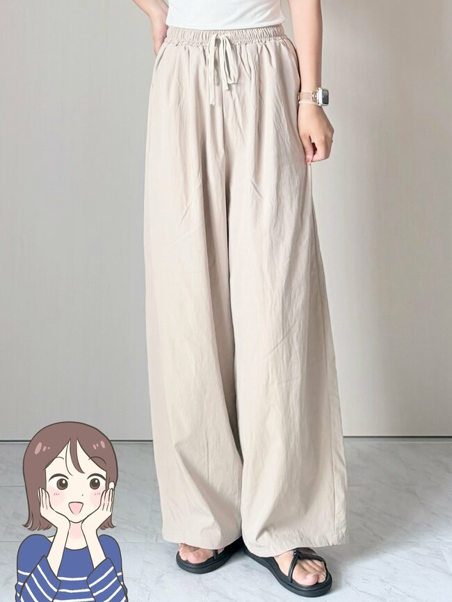 【しまむら】サラッとして気持ちいい！1639円の「風を通すワイドパンツ」たっぷり着回せてコスパ抜群です！《購入レビュー》