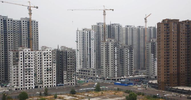 中国の建設中のビル