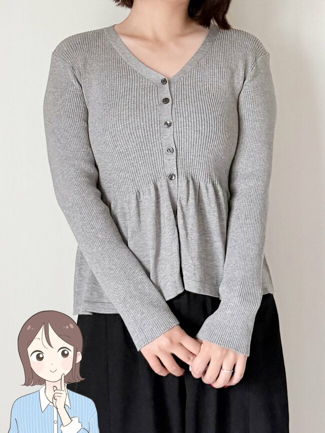 シルエットも着心地も大満足！しまむらの「1639円カーディガン」裾がふんわり広がって大人かわいい！《購入レビュー》