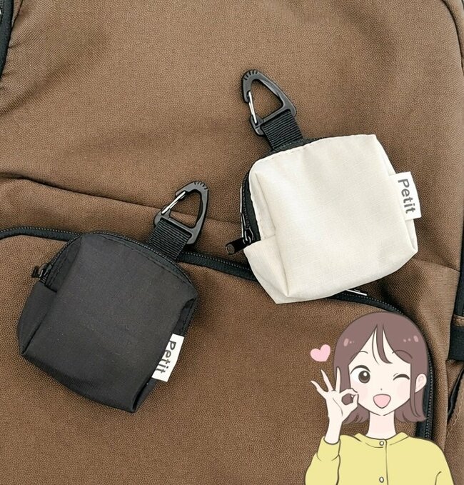 ミニ財布にちょうどいい…！セリアの「ミニチュアみたいなポーチ」ガバッと開いて取り出し楽ちんです！