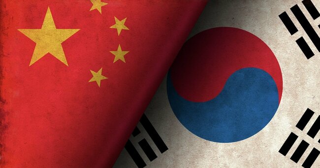中国と韓国の国旗