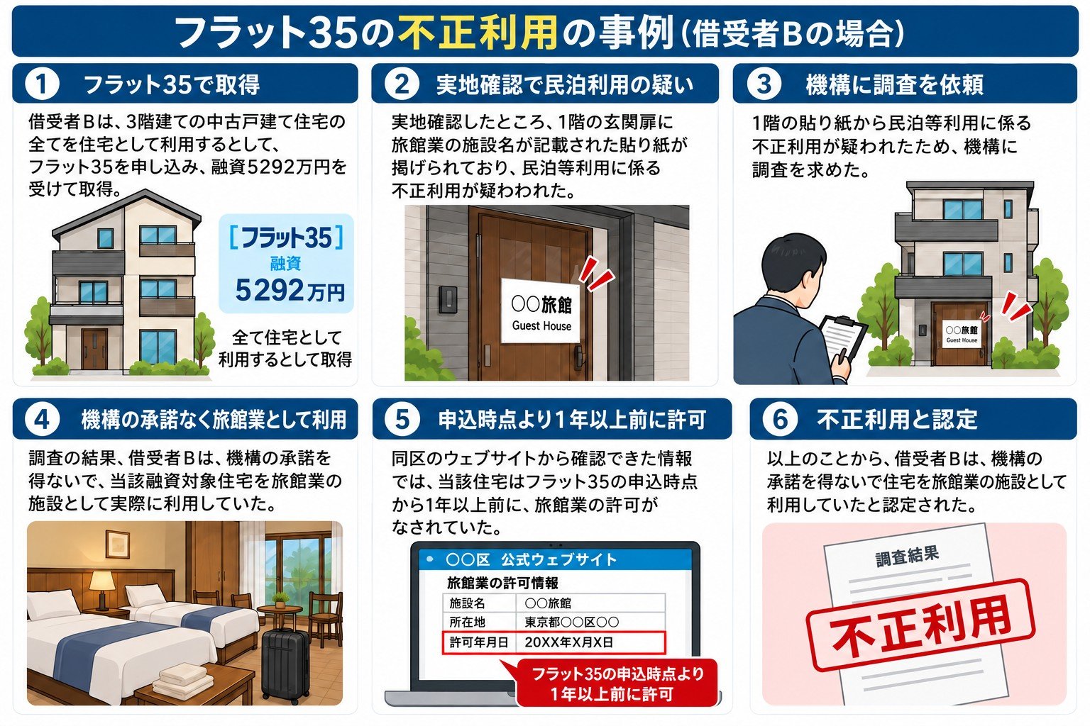フラット35の不適正利用の事例