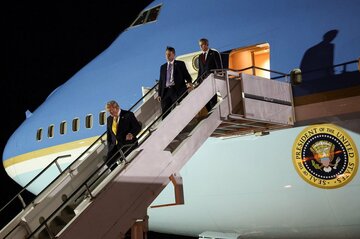 トランプ氏、旧専用機を使用 イスラエルが「暗殺計画」警告で