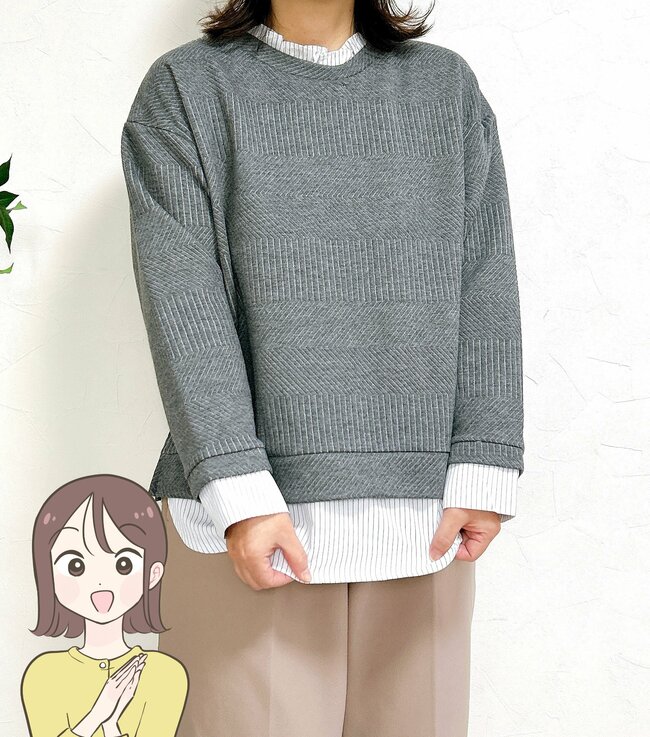 すぽんと着るだけでコーデが完成！しまむらの「1639円トップス」お尻が隠れる長さで体型カバーもバッチリ！