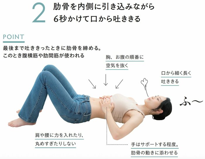 【くびれのプロが伝授】“産後太り”をリセットしたいときにおすすめ。寝ながらできる“吐ききる呼吸法”