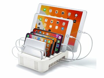 USB充電器を収納して充電スタンドとして使えるスマホ・タブレット用スタンド