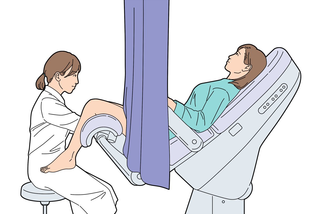子宮頸がん検診の内診のイラスト