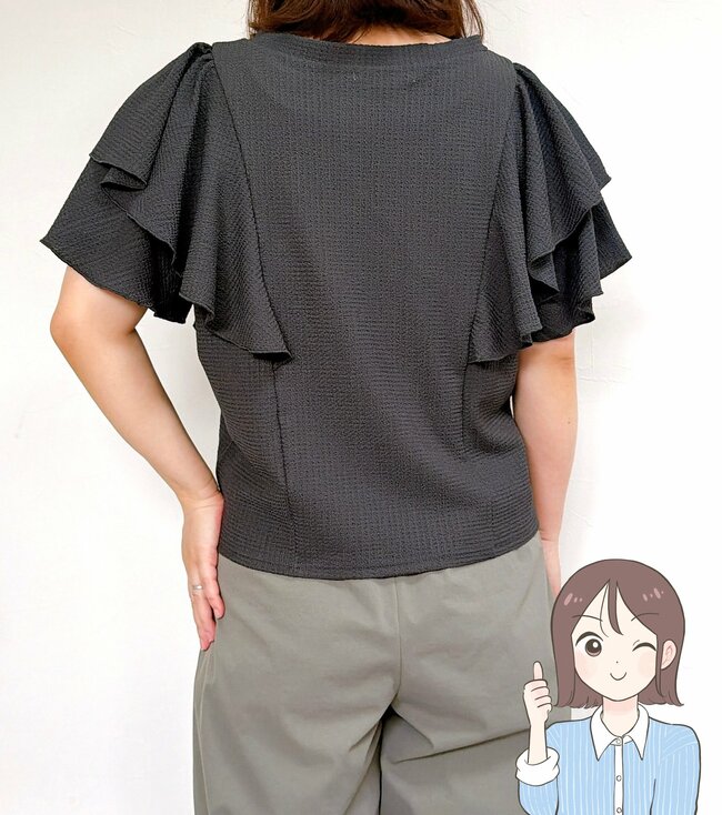 魔法みたいじゃん！【しまむら】の「華やかトップス」→腕がめっちゃ細見えするの…！《購入レビュー》