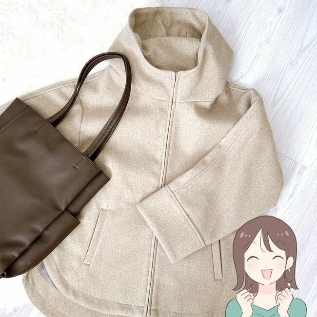 マフラーなしでも首元ポカポカ！しまむらの「ゆったりアウター」シルエットが綺麗だし、お尻まで隠せて嬉しい～！