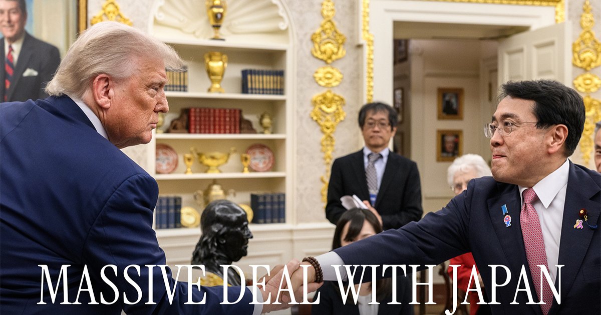 関税交渉が合意した米トランプ大統領と赤澤経済再生担当大臣