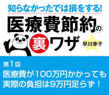 医療費が100万円かかっても実際の負担は9万円足らず！