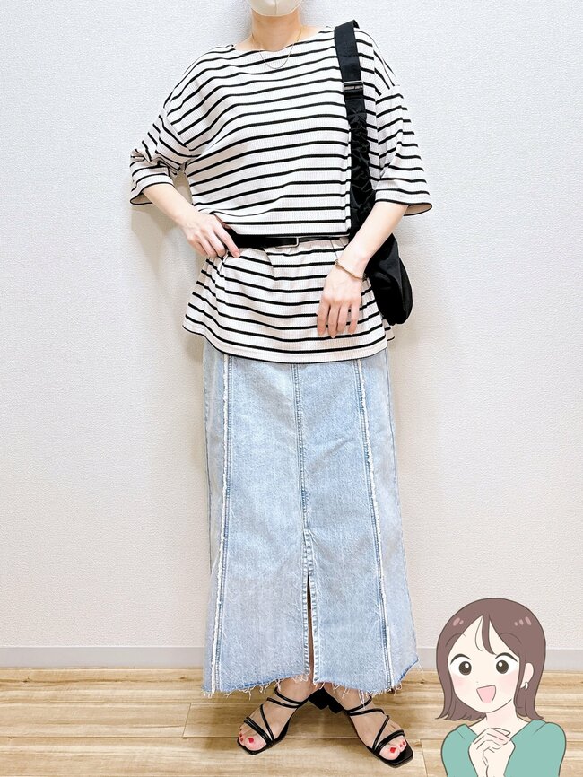 【ハニーズ】すぽんと着るだけでカワイイ！1980円の「おしりまで隠れるトップス」着痩せ効果もバツグンです！《着用レビュー》