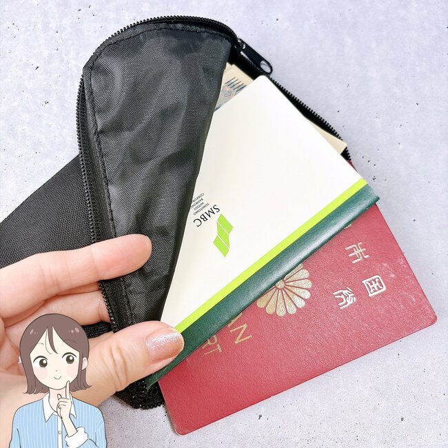 【ダイソー】カードが40枚も入った！ガバッと開く「ぺたんこポーチ」お財布代わりにもなって優秀！《購入レビュー》