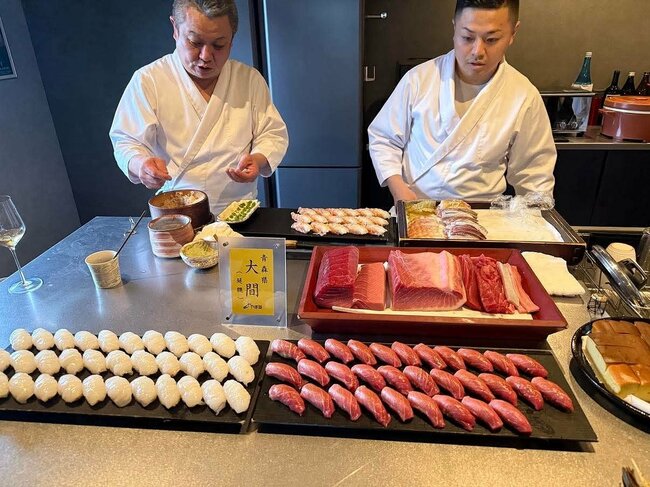 自分の家で一心鮨の握りが食べられるなんて!ハルさん、ありがとうございました