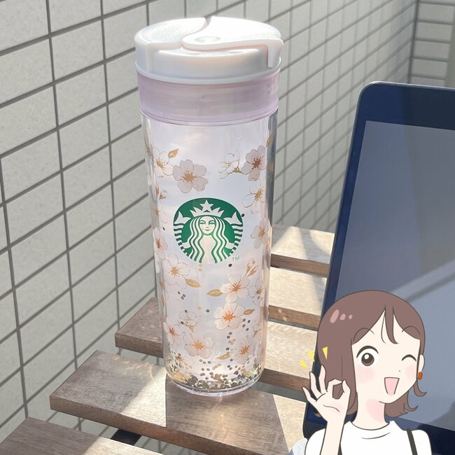 店舗で見つけたらラッキー！スタバ新作の「キラキラ輝くタンブラー」桜のデザインが可愛すぎる…！