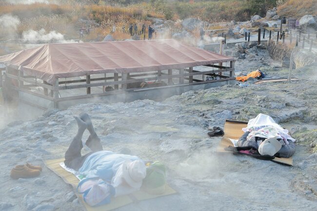 写真：秋田県仙北市,玉川温泉,岩盤浴