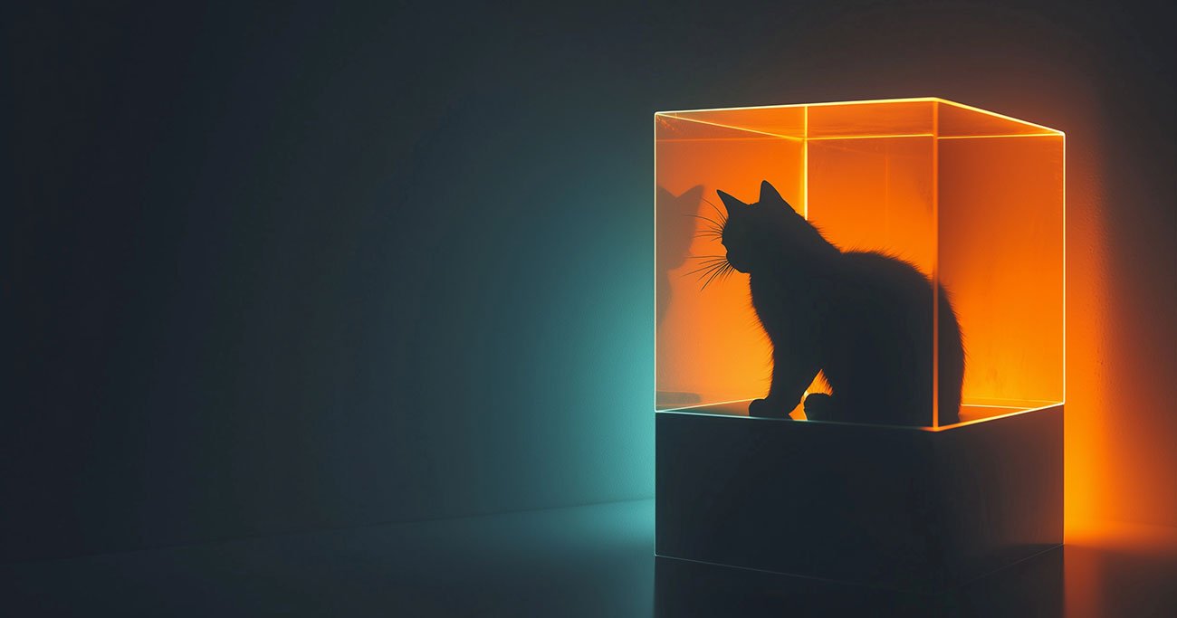 【シュレーディンガーの猫】毒ガス装置のある箱に猫を閉じ込めた。この猫は生きているだろうか？