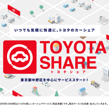 トヨタによるスマホベースのカーシェア「TOYOTA SHARE」が実証実験開始