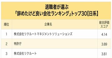 外資系vs日系、退職者が選ぶ「辞めたけど良い会社」ランキング!2位はグーグルと特許庁、1位は?