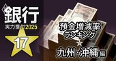 【九州・沖縄編】銀行実力番付2025「預金増減率」ランキング！2位は沖縄銀行、ベスト＆ワースト1位は？