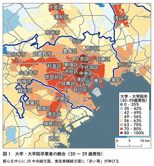 図1　大学・大学院卒業者の割合（30～39歳男性）