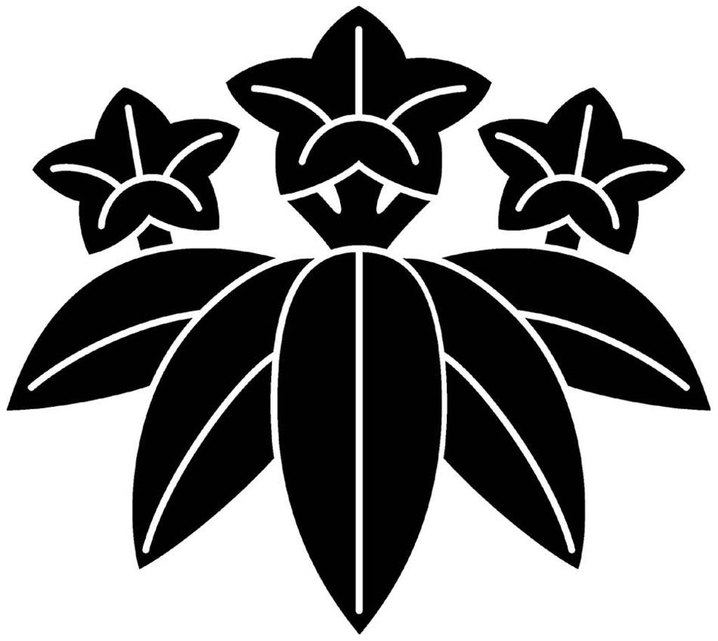 源氏/笹竜胆
竜胆の花と葉を組み合わせた意匠の紋。その葉が笹に似ていることから命名された