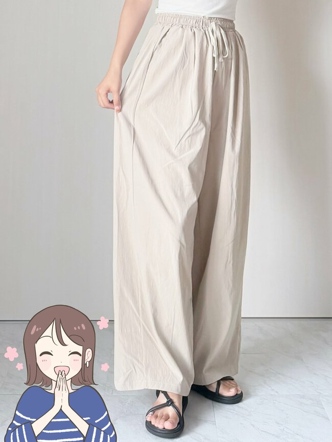 【しまむら】サラッとして気持ちいい！1639円の「風を通すワイドパンツ」たっぷり着回せてコスパ抜群です！《購入レビュー》