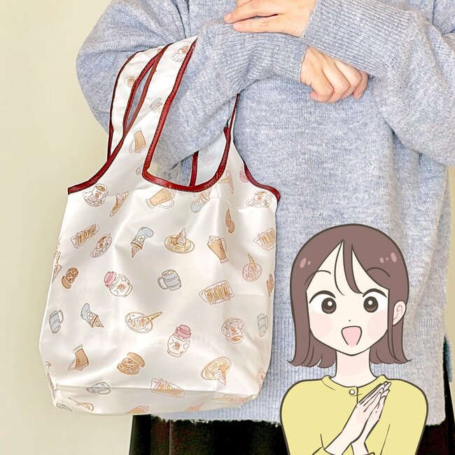 2Lペットボトルが6本も入った!コメダ珈琲の“自立するエコバッグ”大容量だしガバッと開いて使いやすい!「買ってよかった」「かわいいよな」