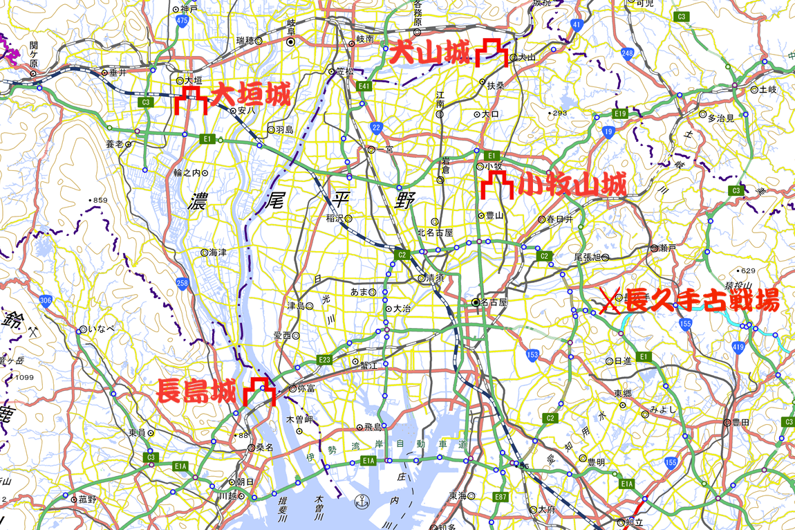小牧・長久手の戦いマップ