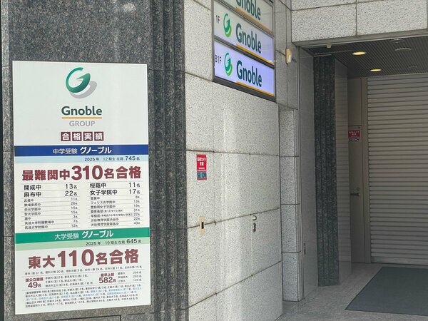 グノーブルの合格実績の看板