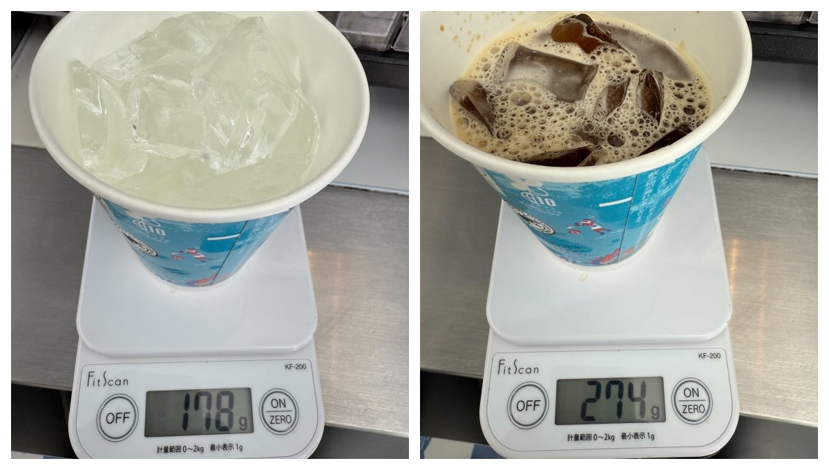 ローソンSサイズのアイスコーヒー
