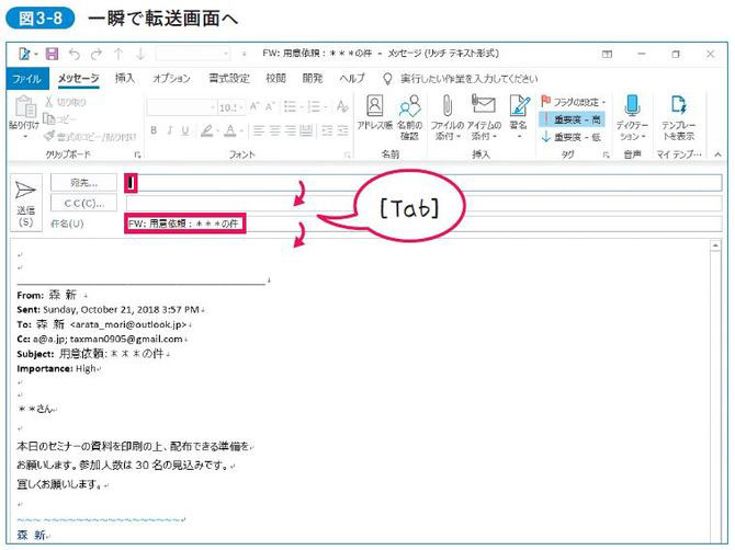 図3-8 一瞬で転送画面へ