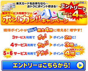 楽天の複数のサービスを期間中に利用することで、ポイントは最大5倍に!