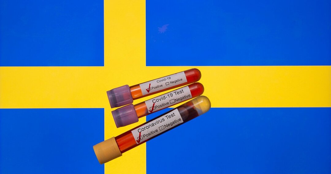 スウェーデン国旗とコロナ