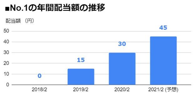 No.1（3562）の年間配当額の推移