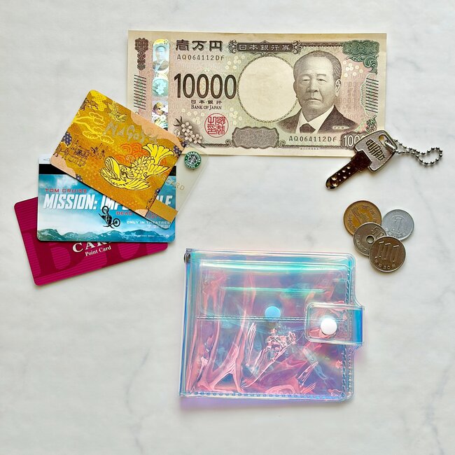 もう普通の財布に戻れないかも…！ダイソーの「ぺたんこ財布」お札が折らずに入るし、カギやカードも収納できて嬉しい！