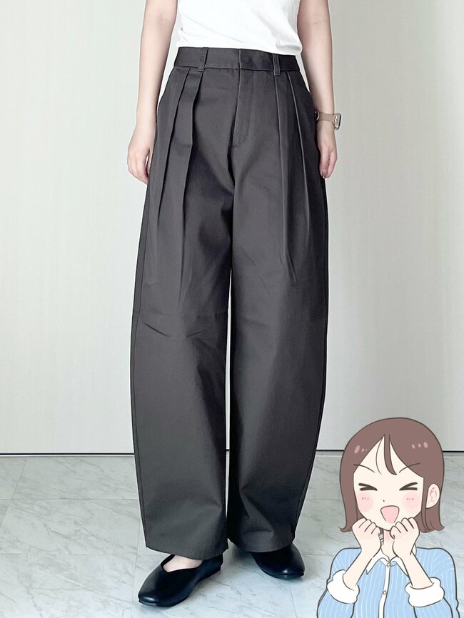 「形がめちゃくちゃ綺麗！」「色違いで買います」GUの“楽ちんワイドパンツ”ぽわんと膨らんだシルエットが可愛い！「お腹まわりもすっきり見える」