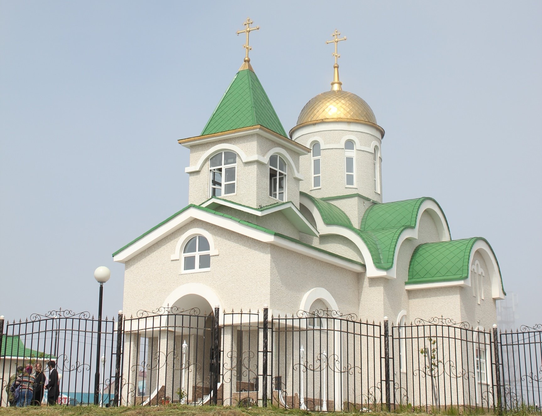 国後島古釜布の中心部にあるロシア正教会（2014年）