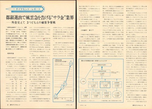 1978年1月28日号「都銀進出で風雲急を告げる“サラ金”業界」