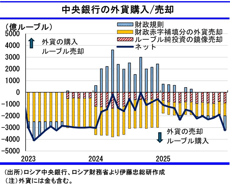 図表:中央銀行の外貨購入/売却