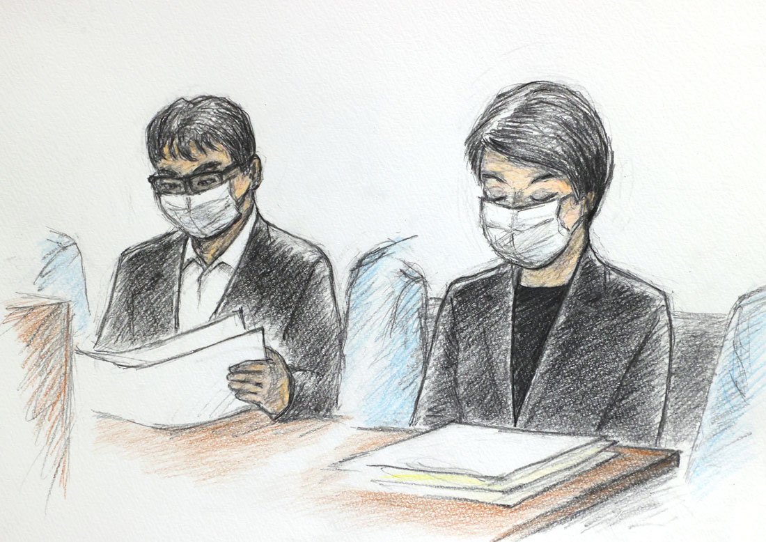 初公判のイラスト