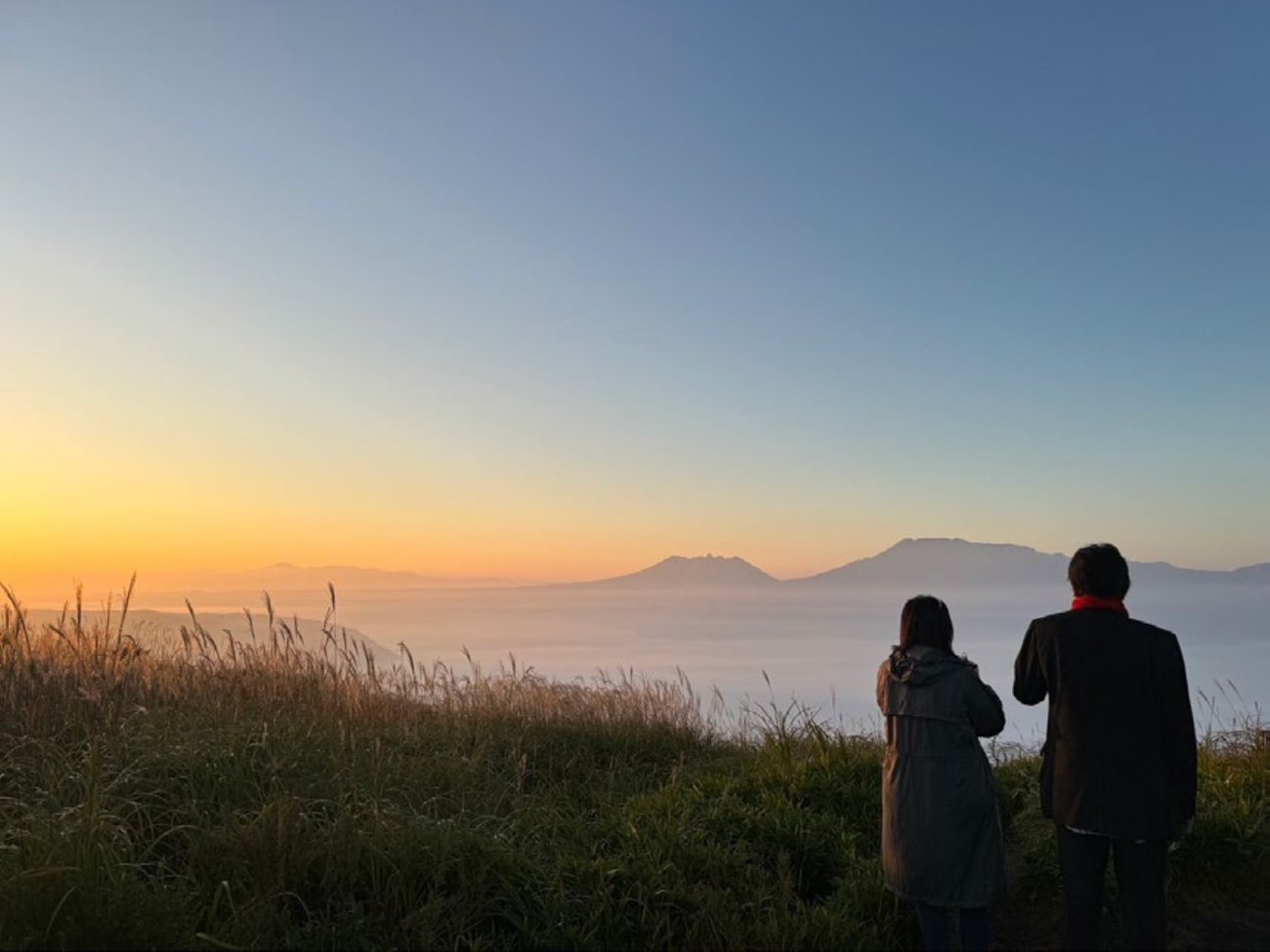 雲海を眺めながらのコーヒー