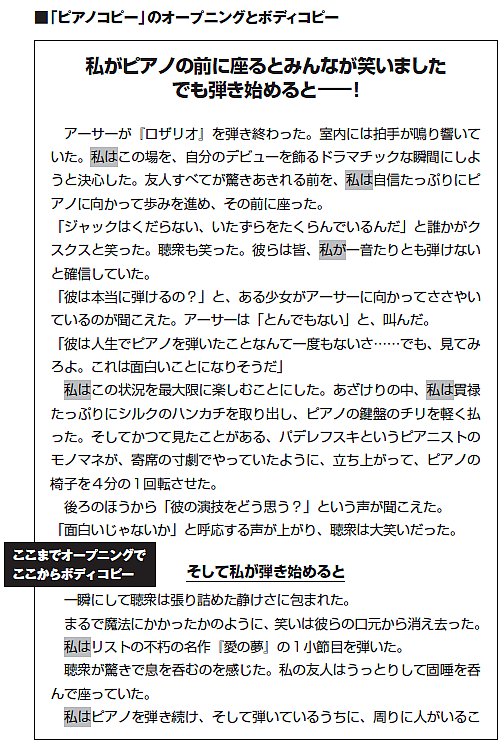 【9割の人が知らないコピー技術100】日本一のマーケターが伝説の3大セールスレター“ピアノコピー”で見過ごされてきた「ボディコピー」を構造解析する！